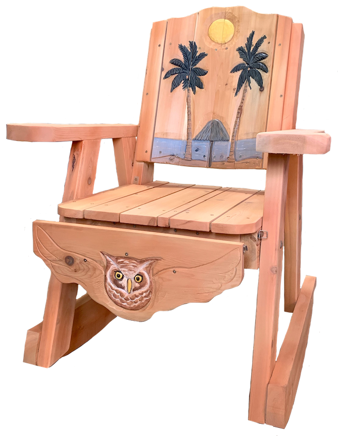 Florida owl, deck chair, deck lounge chair